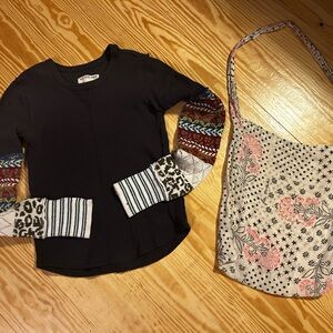 Free people thermal shirt shopping bag bundle